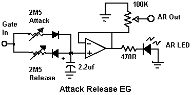 Schematics of an attack release envelope generator   Picture is courtesy of: ?